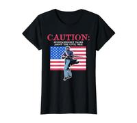 Bürgerkriegsgeschichte Buff Humor spricht über Bürgerkrieg Vorsicht Preisgünstiges Grafik-T-Shirt, Damen, Schwarz, XL