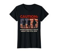 Bürgerkriegsgeschichte Buff Humor spricht über Bürgerkrieg Vorsicht Preisgünstiges Grafik-T-Shirt, Damen, Schwarz, M