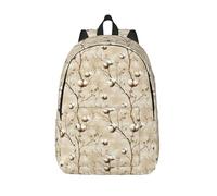 Buewutiry Leichter Canvas-Rucksack mit Baumwoll-Baum-Druck, Rucksack für Damen, Herren, Paare, Reise-Laptop-Tasche, Schwarz, 15in