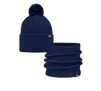 BUFF® Bundle BUFF® Knitted Mütze Renvi Midnight Azul und Knitted & Fleece Neckwarmer Renvi Midnight Blue Einzelgröße Erwachsene