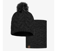 BUFF® Bundle Knitted & Fleece Band Hut Caryn Graphite und Neckwarmer Caryn Graphite Einzelgröße Erwachsene
