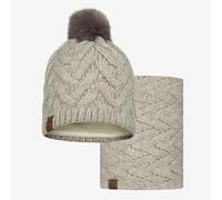 BUFF® Bundle Knitted & Fleece Band Mütze Caryn Cru und Knitted & Fleece Neckwarmer Caryn Cru Einzelgröße Erwachsene