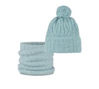 BUFF® Bundle Knitted Mütze Nerla Pool Blau und Knitted Neckwarmer Nerla Pool BlauEinzelgröße Erwachsene