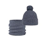 BUFF® Bundle Knitted Mütze Nerla Water Grau und Knitted Neckwarmer Nerla Water Grau Einzelgröße Erwachsene