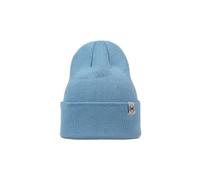 buff knitted beanie blau