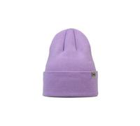buff knitted beanie violet
