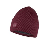 Buff CrossKnit Beanie solid mahogany