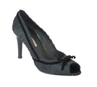 Buffalo 107-4111 Damen Peeptoe Satin schwarz