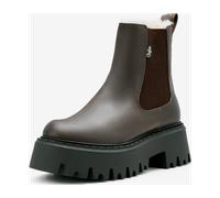 Buffalo Chelseaboots Aspen – Lederimitat, Plateauboots mit Stretcheinsatz – Damen Braun Gr. 40
