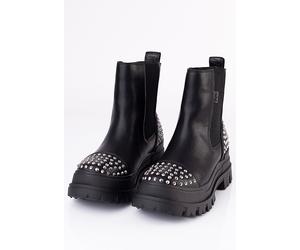 Buffalo - Aspha Chelsea Pin Vegan Nappa Black/Silver - Chelsea Boots - Schwarz - EU 40 - Synthetic/Textile/Gummi Schwarz EU 40