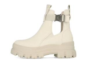 Buffalo Aspha Coa Bootie Flat Damen Vegan Nubuck Off White - Beige / EUR 39