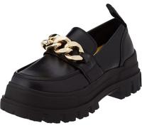 Buffalo ASPHA Loafer Chain N Black/Gold BN16240651 Damen Gr. 41 | Goldene Kettendetails, Plateau-Sohle, Slip-On-Design, Robuste Laufsohle, Modell BN16240651