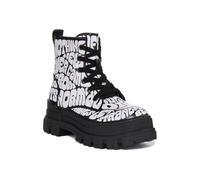 Buffalo, ASPHA RLD Laceup Mid, Keilabsatzschuhe, modisch, vegan, Quaste, Black Aop, 38 EU