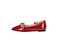 Riemchenballerina BUFFALO "Buffalo Ballerinas Lederimitat", Damen, Gr. 37, rot lack, Lederimitat, casual, Schuhe (22465528-37) rot lack