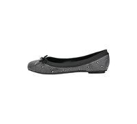 Ballerina BUFFALO "Buffalo Ballerinas Lederimitat/Textil", Damen, Gr. 37, schwarz (schwarz, silber), Lederimitat, Textil, casual, Schuhe (57195259-37) schwarz, silber