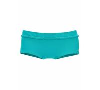 Buffalo Bikini-Hotpants Happy, mit geflochtenem Ziergürtel 34, N-Gr blau Damen Black White Trends Damenbademode 34, N-Gr türkis