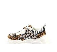 Buffalo Bliss - Weiß/Cream/Schwarz Leo Kunstleder Weite Normal, Schuhgröße 38