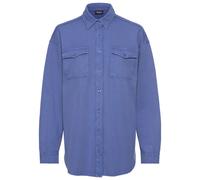 Blusenshirt BUFFALO Gr. 36/38, blau, Damen, Obermaterial: 100% Baumwolle, used, unifarben, Shirts, Loungeshirt im Used-Look, Loungewear (99818863-36) blau