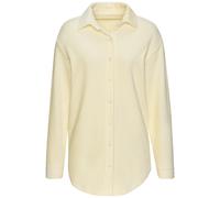 Blusenshirt BUFFALO, Damen, Gr. 44/46, hellgelb, Cord, Obermaterial: 62% Baumwolle, 36% Polyester, 2% Elasthan, unifarben, figurumspielend hüftlang, mit Knopf, Shirts Blusenshirt, mit weicher Cord-Str