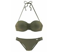 LASCANA Damen Bikinioberteil Bandeau grün | 36C