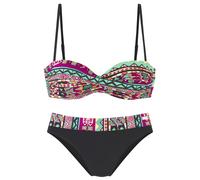 BUFFALO Bügel-Bandeau-Bikini Damen pink bedruckt Gr.44 Cup D