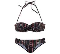 BUFFALO Bügel-Bandeau-Bikini Damen schwarz-bedruckt Gr.36 Cup D