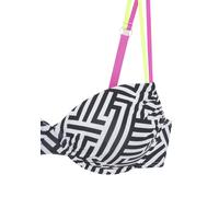 Bügel-Bikini-Top BUFFALO "Gio", Damen, Gr. 38, Cup B, schwarz-weiß (schwarz, weiß), Obermaterial: 83% Polyamid, 17% Elasthan. Futter: 100% Polyester, gemustert, bedruckt, Bikini-Oberteile, mit modisch