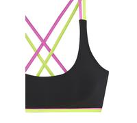 Bustier-Bikini-Top BUFFALO "Pop", Damen, Gr. 40, Cup A/B, schwarz, Obermaterial: 83% Polyamid, 17% Elasthan. Futter: 100% Polyester, unifarben, kontrastfarbene Details, Bikini-Oberteile, Mit gekreuzte