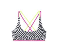 Bustier-Bikini-Top BUFFALO "Gio", Damen, Gr. 40, Cup C/D, schwarz-weiß (schwarz, weiß), Obermaterial: 83% Polyamid, 17% Elasthan. Futter: 100% Polyester, gemustert, bedruckt, Bikini-Oberteile, Mit gek