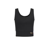 Crop-Top BUFFALO, Damen, Gr. 36/38, schwarz, Rippware, Obermaterial: 95% Baumwolle, 5% Elasthan, unifarben, Rundhals, Tops, in Rippstruktur mit breitem Bund (54310255-36) schwarz