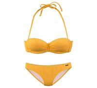 Bügel-Bandeau-Bikini BUFFALO "Romance", Damen, Gr. 38, Cup A, gelb, Polyamid, strukturiert, unifarben, Bikini-Sets, aus Strukturware (13391341-38) gelb
