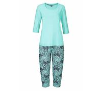 BUFFALO Damen Capri-Pyjama mint-gemustert Gr.44/46