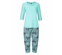 BUFFALO Damen Capri-Pyjama mint-gemustert Gr.40/42
