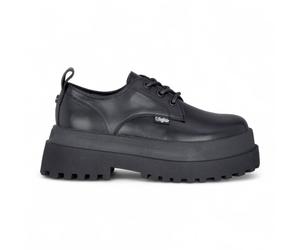 Buffalo Damen-Derbyschuhe, schwarz, mit Schnürung und Plateau - Pluto EU40