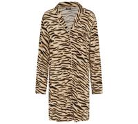 Nachthemd BUFFALO, Damen, Gr. 36/38, N-Gr, beige (getigert), Single Jersey, Obermaterial: 95% Viskose, 5% Elasthan, kontrastfarbene Details, loose fit kurz, V-Ausschnitt, eingesetzt Manschette, Kleide