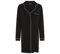 Nachthemd BUFFALO, Damen, Gr. 32/34, N-Gr, schwarz, Single Jersey, Obermaterial: 95% Viskose, 5% Elasthan, kontrastfarbene Details, unifarben, loose fit kurz, V-Ausschnitt, eingesetzt Manschette, Klei