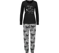 Pyjama BUFFALO Gr. 40/42, schwarz (schwarz, gemustert) Damen Homewear-Sets Pyjamas gemusterte Hose mit Eingrifftaschen (681531-40)