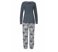 Pyjama BUFFALO Gr. 40/42, grau (grau, gemustert) Damen Homewear-Sets Pyjamas mit gemusterter Hose und passendem Langarmshirt (331869-40)