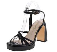 Buffalo Damen Sandale Cherry CAGE Offene Schuhe Riemchensandale Schwarz 41 EU