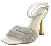 Buffalo Damen Sandalen FAIRY GLAM Weiß Offene Schuhe Riemchensandale Pfennigabsatz 38 EU