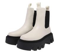 Buffalo Damen Schuhe FLORA CHELSEA LO Damenstiefel Chelsea Weiß 40 EU