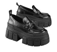 Buffalo Damen Schuhe Plateauschuhe Gospher Loafer Tribal, Farbe:Schwarz, Schuhgröße:EUR 40, Artikel:-Black