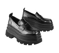 Buffalo Damen Schuhe Plateauschuhe Jupiter Loafer, Farbe:Schwarz, Schuhgröße:EUR 40, Artikel:-Black