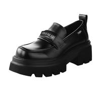 Buffalo Damen Schuhe Plateauschuhe Mave Loafer, Farbe:Schwarz, Schuhgröße:EUR 38, Artikel:-Black