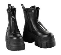 Buffalo Damen Schuhe Plateaustiefel Stiefeletten Boots Gospher Zip Boot, Farbe:Schwarz, Schuhgröße:EUR 42, Artikel:-Black