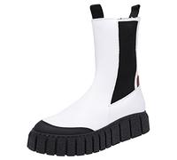 Buffalo Damen Schuhe RAMPA Chelsea Damen Stiefel Lederstiefel Weiß 41 EU