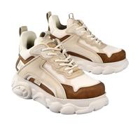 Buffalo Damen Schuhe Schnürschuh Plateau Sneaker CLD Chai, Farbe:Braun, Schuhgröße:EUR 38, Artikel:-Brown/beige
