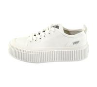 Buffalo Damen Schuhe Sneaker Schnürschuh Madison, Farbe:Creme, Schuhgröße:EUR 42, Artikel:-White