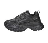 Plateausneaker BUFFALO "YUNO", Damen, Gr. 40, schwarz, Lederimitat, Textil, modisch, Schuhe, Chunky-Sneaker, Schnürschuh, Leichtgewicht mit Memory Foam-Innensohle (89446704-40) schwarz