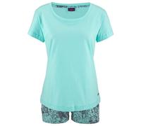 Shorty BUFFALO, Damen, Gr. 32/34, grün (mint), Single Jersey, Obermaterial: 100% Baumwolle, gemustert, unifarben, Basic, Basic kurz, Rundhals, eingesetzt, Homewear-Sets Shorty, mit gemusterter Shorts 